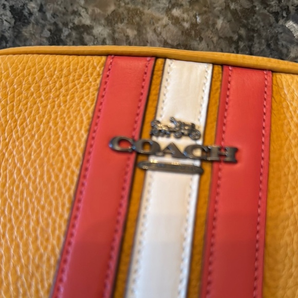 Coach Yellow and Red Crossbody Camera Bag with gunmetal accents EUC - Picture 11 of 17